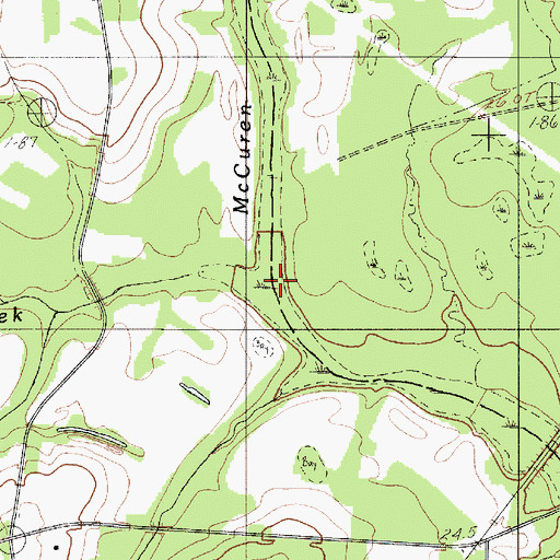 Topographic Map of McCuren Branch, SC