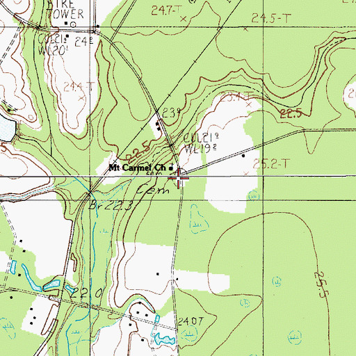 Topographic Map of Mount Carmel Cemetery, SC