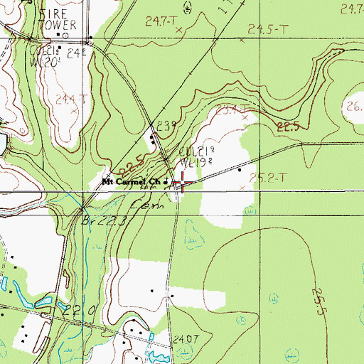 Topographic Map of Mount Carmel School (historical), SC