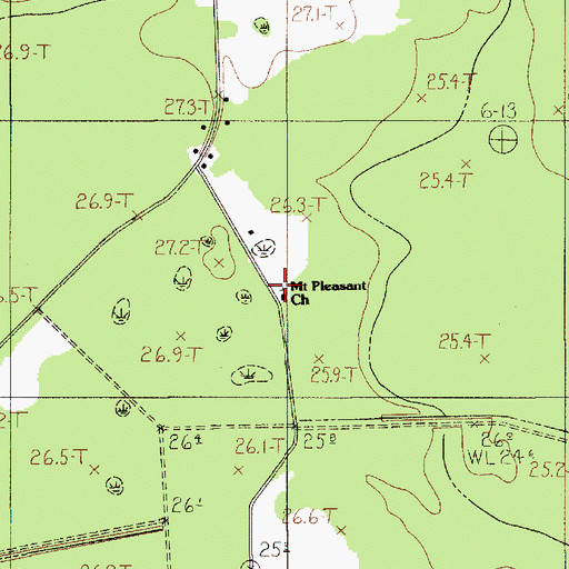 Topographic Map of Mount Pleasant School (historical), SC
