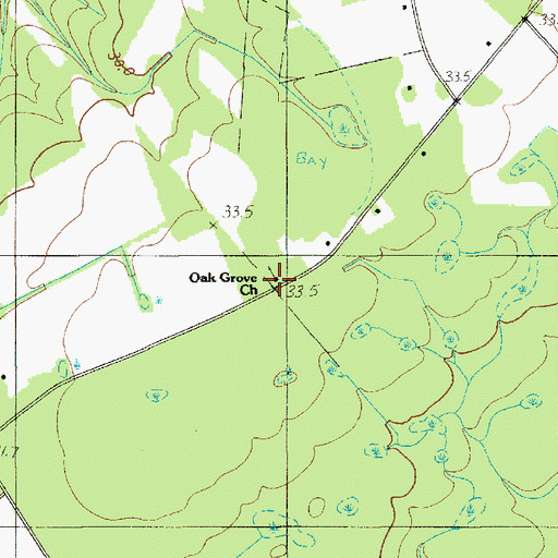 Topographic Map of Oak Grove Church, SC
