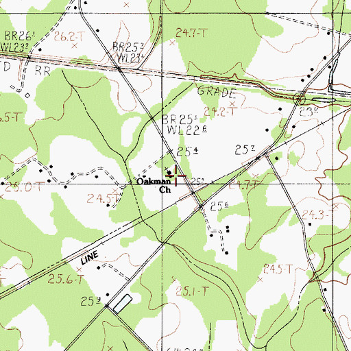 Topographic Map of Oakman Branch School (historical), SC