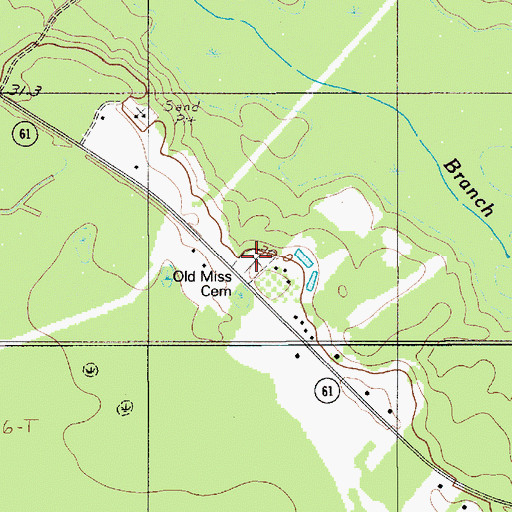 Topographic Map of Old Miss Cemetery, SC