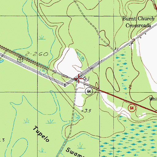 Topographic Map of Pendergrass Cross Roads, SC