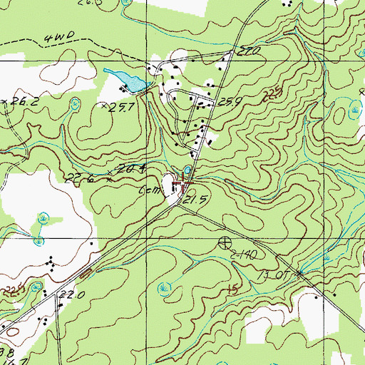 Topographic Map of Peniel School (historical), SC