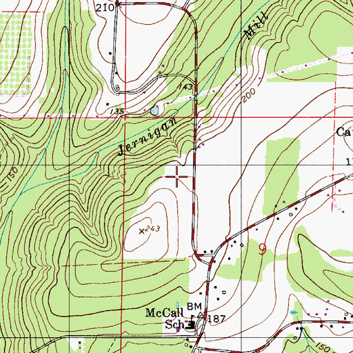 Topographic Map of Oak Grove Church, AL