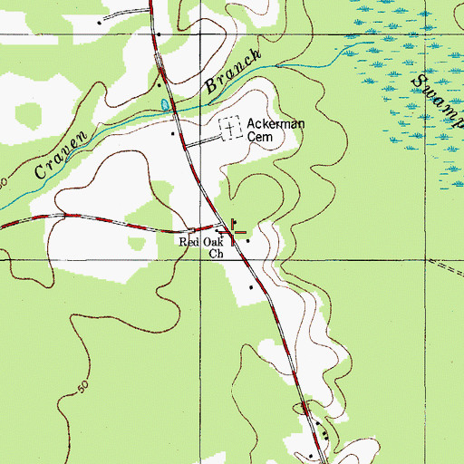 Topographic Map of Redoak School (historical), SC