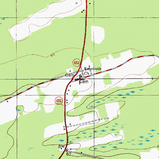 Topographic Map of Rehoboth School (historical), SC
