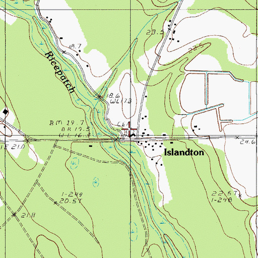Topographic Map of Rice Path Cemetery, SC