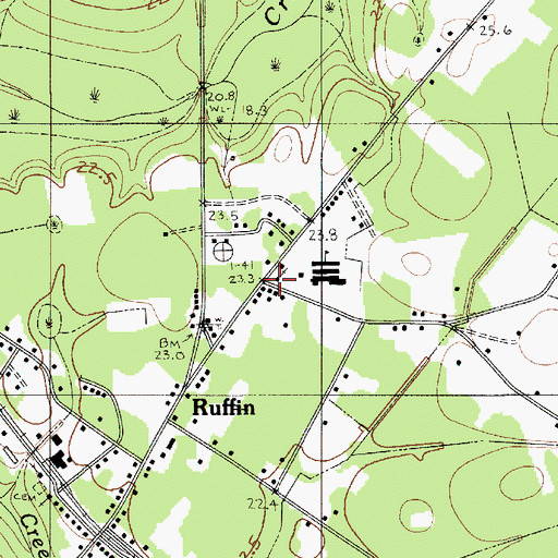 Topographic Map of Ruffin Church, SC