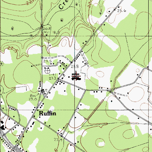 Topographic Map of Ruffin High School, SC