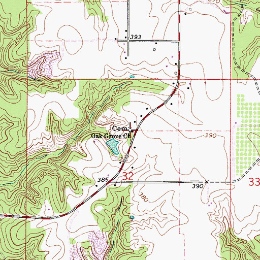 Topographic Map of Oak Grove Church, AL
