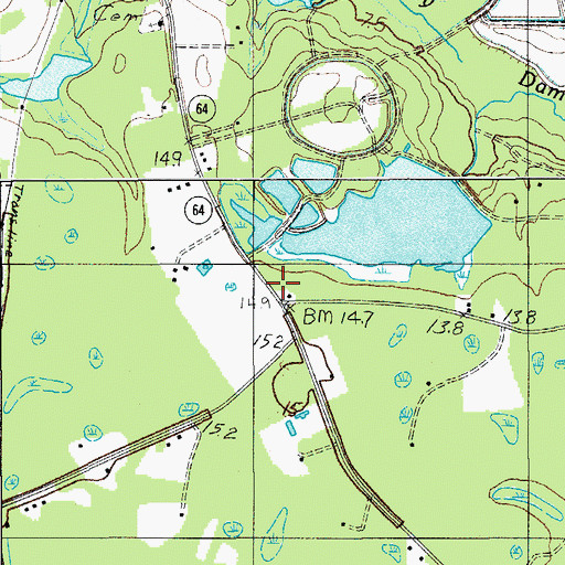 Topographic Map of Saint Peters School (historical), SC