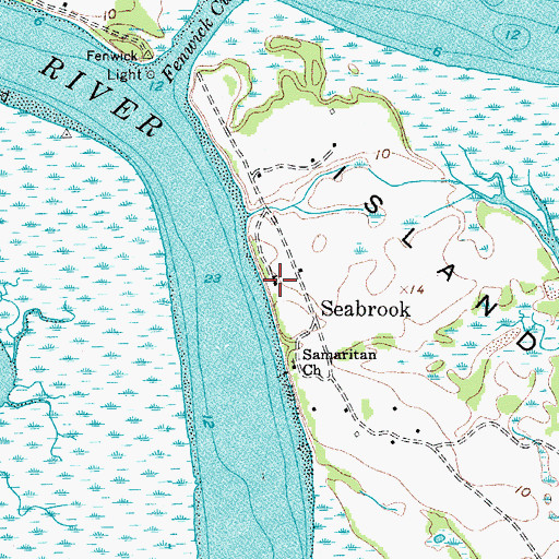 Topographic Map of Seabrook School (historical), SC