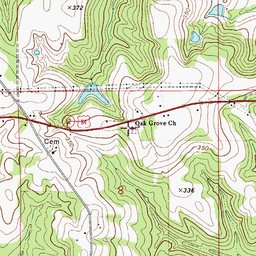 Topographic Map of Oak Grove Church, AL