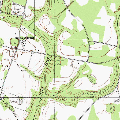 Topographic Map of Smith Cemetery, SC