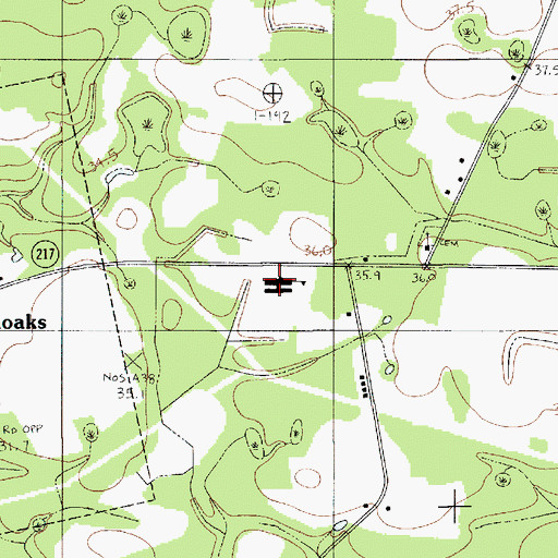 Topographic Map of Smoaks Middle School, SC