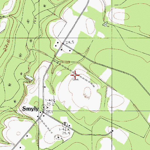 Topographic Map of Smyly Cemetery, SC