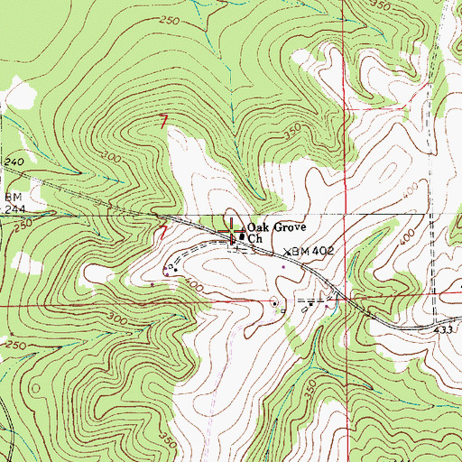 Topographic Map of Oak Grove Church, AL