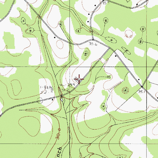 Topographic Map of Strickland Cemetery, SC