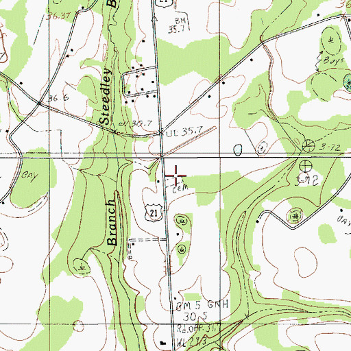 Topographic Map of Tabernacle Cemetery, SC