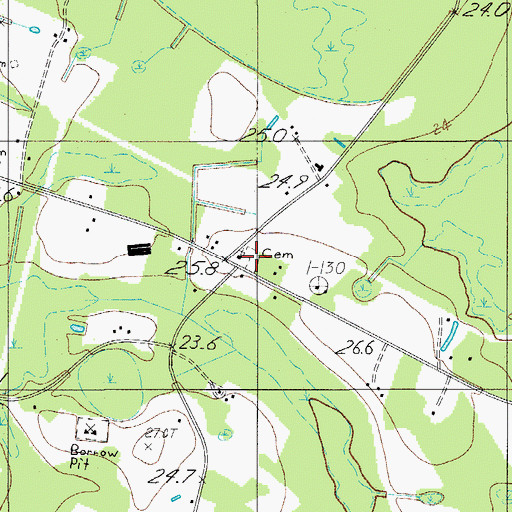 Topographic Map of Tabor Cemetery, SC