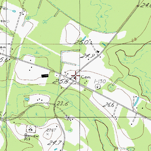 Topographic Map of Tabor Methodist Church, SC