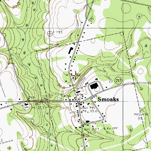 Topographic Map of Trinity Cemetery, SC