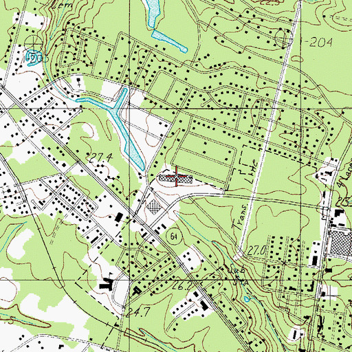 Topographic Map of Walterboro Plaza Shopping Center, SC