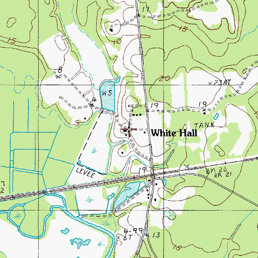 Topographic Map of White Hall Plantation, SC