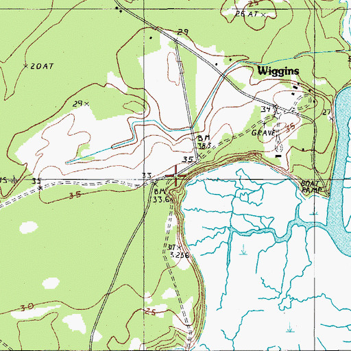 Topographic Map of Wiggins School (historical), SC