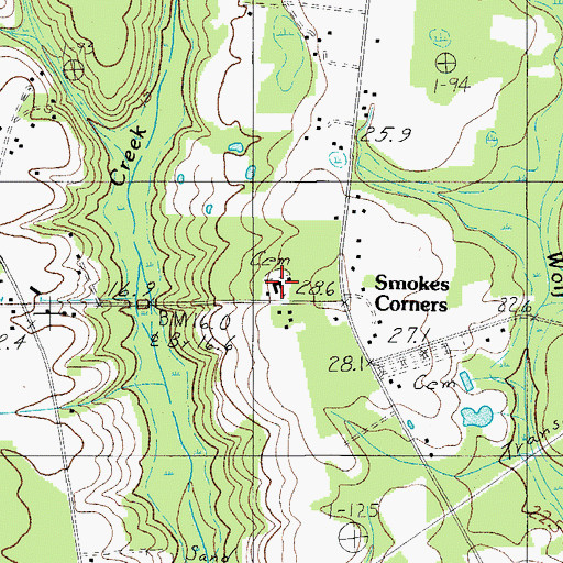 Topographic Map of Zion Baptist Church, SC