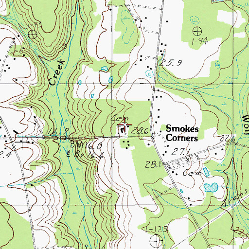 Topographic Map of Zion Cemetery, SC