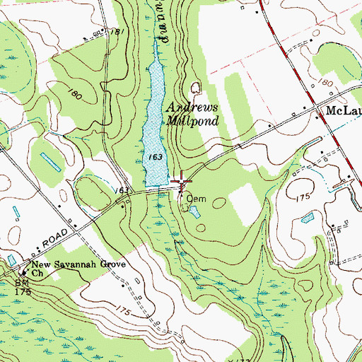 Topographic Map of Andrews Mill (historical), SC