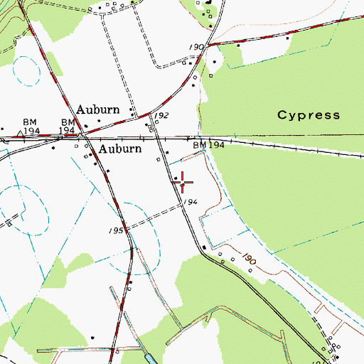 Topographic Map of Auburn School (historical), SC