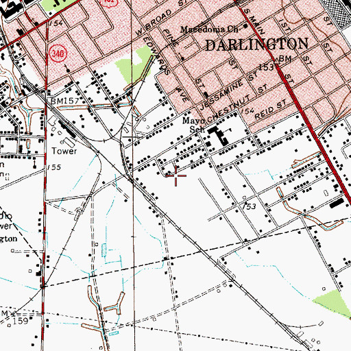 Topographic Map of B A Gary Middle School, SC
