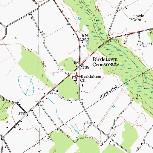 Topographic Map of Bethlehem Cemetery, SC