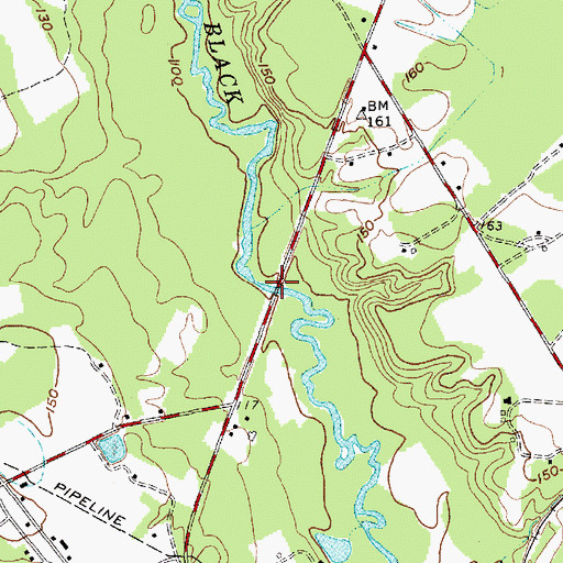 Topographic Map of Brunsons Bridge, SC