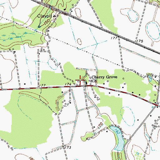 Topographic Map of Cherry Grove School (historical), SC