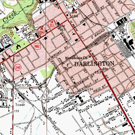 Topographic Map of Church of God, SC