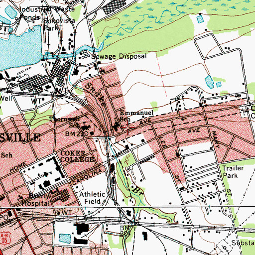 Topographic Map of College Heights, SC