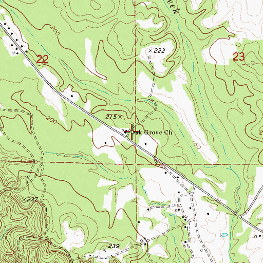 Topographic Map of Oak Grove Church, AL