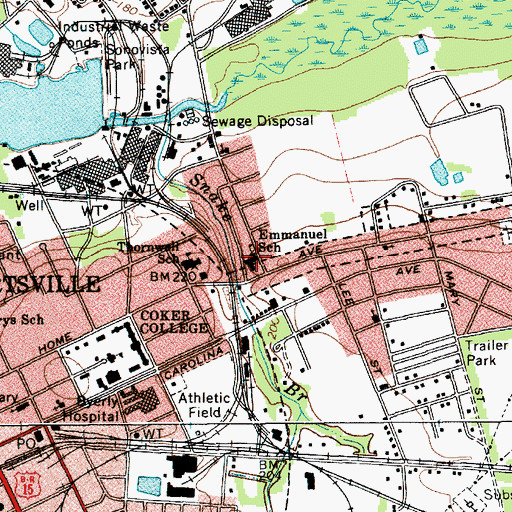 Topographic Map of Emmanuel Baptist Church, SC