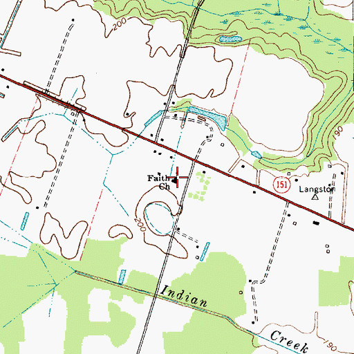 Topographic Map of Faith Baptist Church, SC