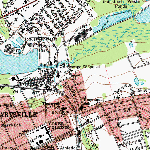 Topographic Map of First Assembly of God Church, SC