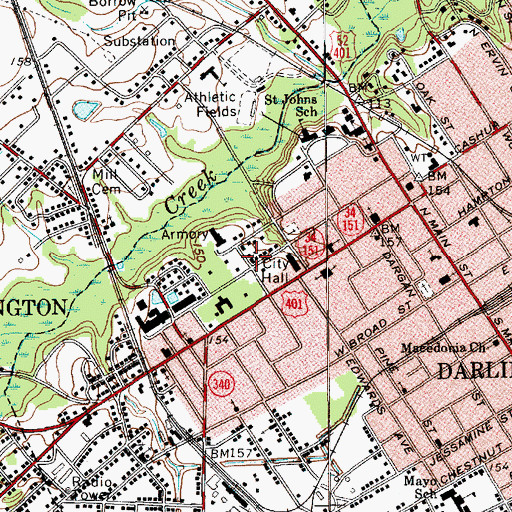 Topographic Map of First Church of God, SC