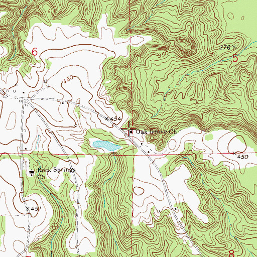 Topographic Map of Oak Grove Church, AL