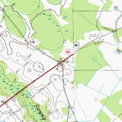 Topographic Map of Galilee School (historical), SC