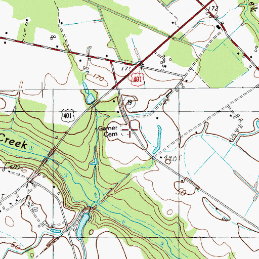 Topographic Map of Garner Cemetery, SC