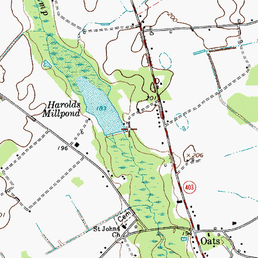Topographic Map of Harrolds Mill (historical), SC